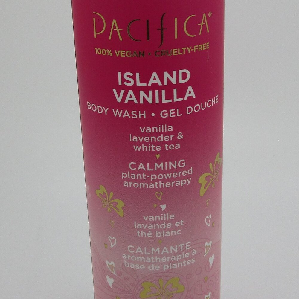 ISLAND VANILLA Pacifica Body Wash w pump 12 fl  oz